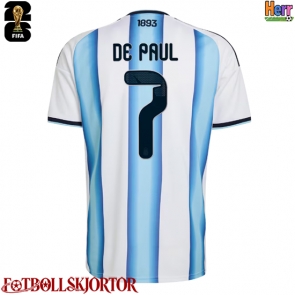 Argentina Rodrigo De Paul #7 Hemmatröja VM 2026 Kortärmad